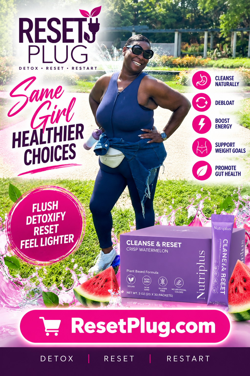 Lucy outdoors — same girl, healthier choices — Farmasi Cleanse & Reset